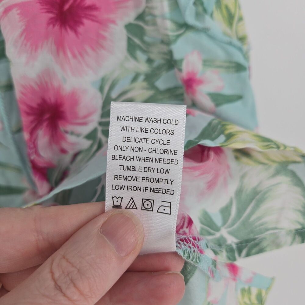 Land N Sea Floral Cotton Resort Wear Beach Blouse Maximalist Small - Picture 5 of 6